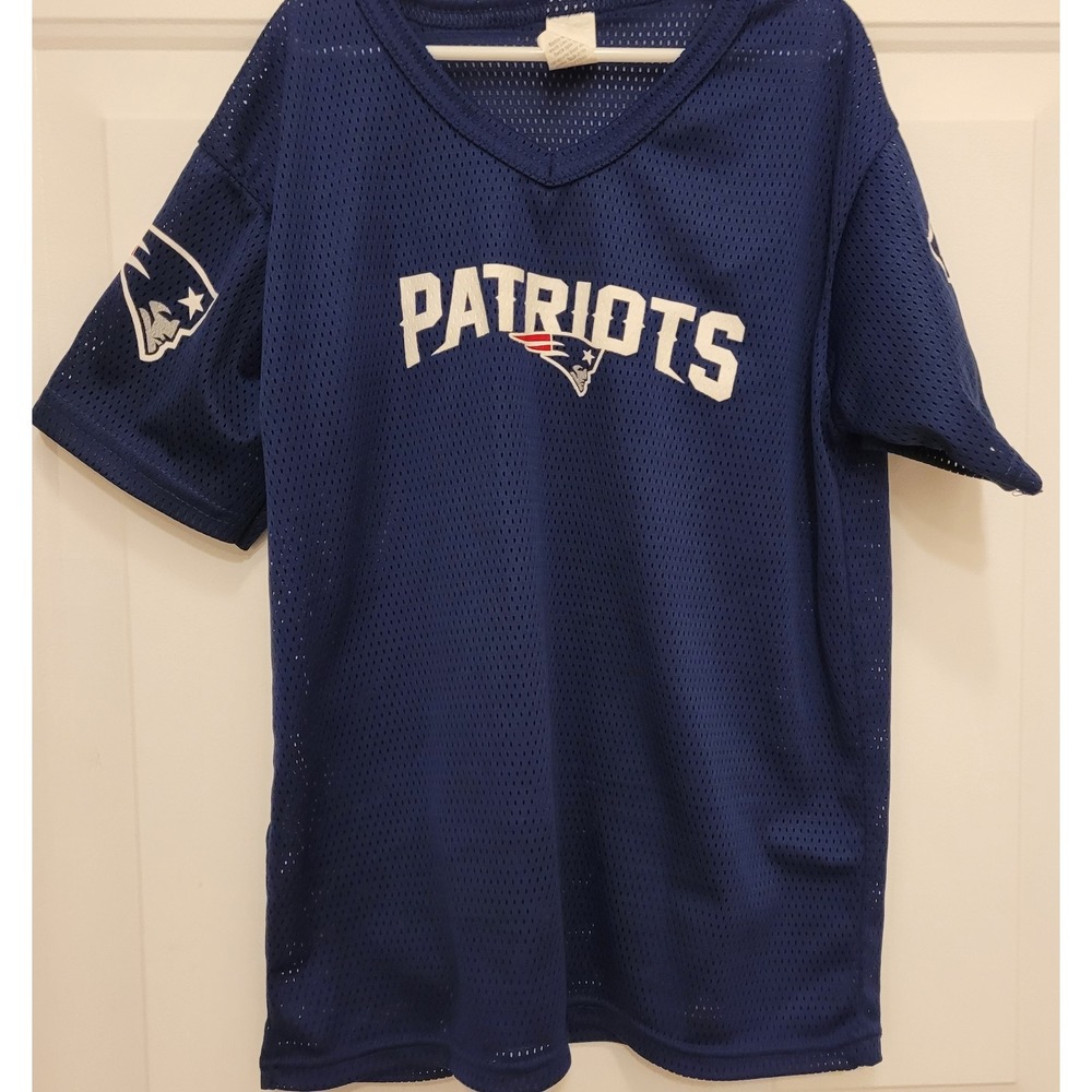 NFL New England Patriots Blue Mesh Football Jersey Youth Medium Franklin Brand